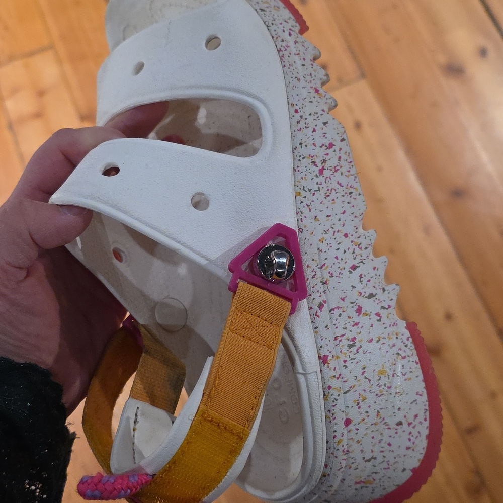CROCS White and Pink Women's Sandals - Picture 6 of 7